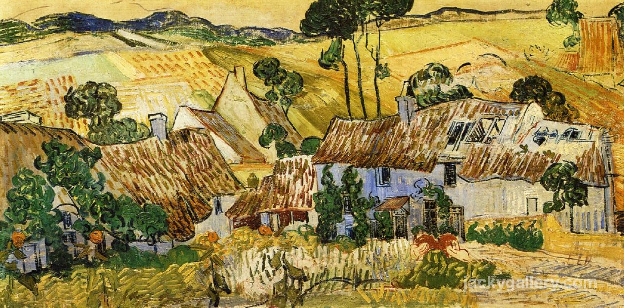 Thatched Houses against a Hill, Van Gogh painting